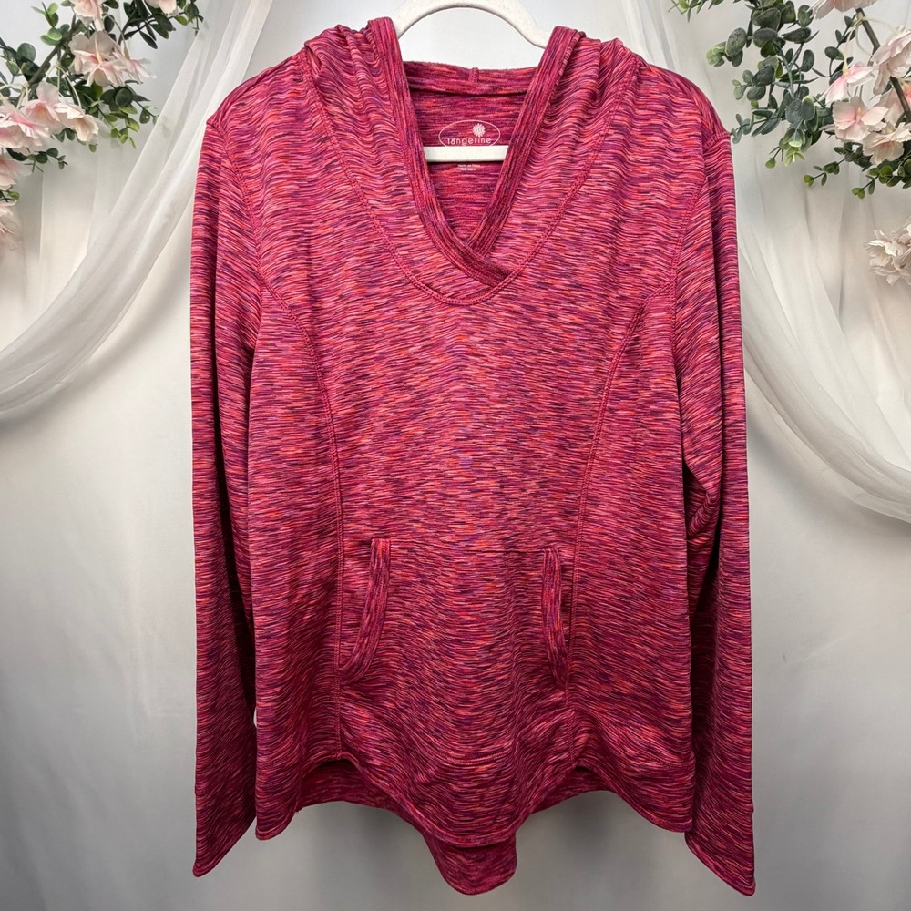 Tangerine Womens XXL Red Space Dye Hoodie Pullover Activewear FW8411C183